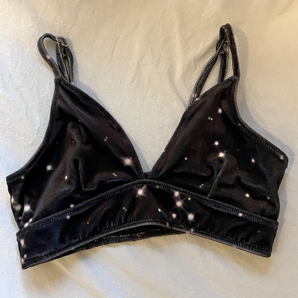 Wildfox Intimates White Label Printed Velvet Busier, Galaxy Print, Small - Picture 1 of 9